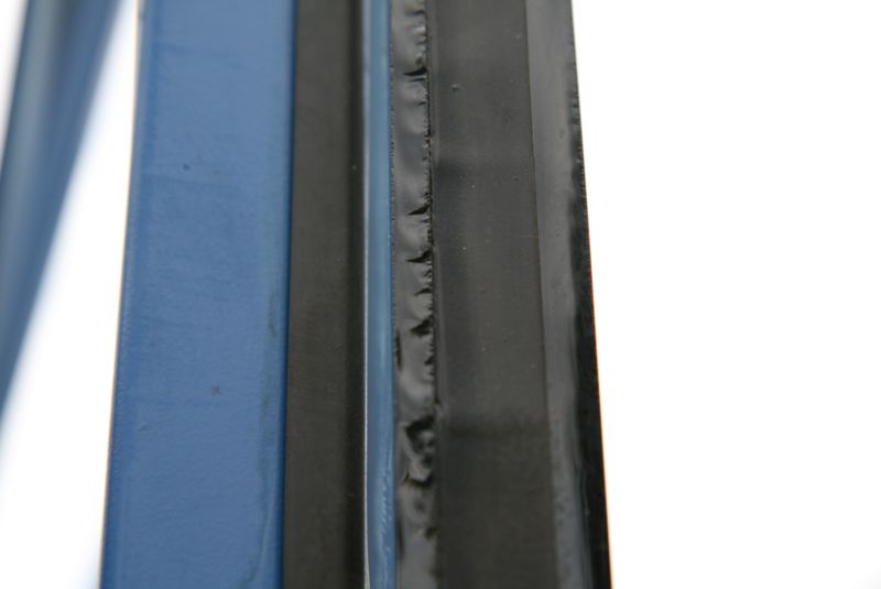 Detail view of a roughly cut glass edge